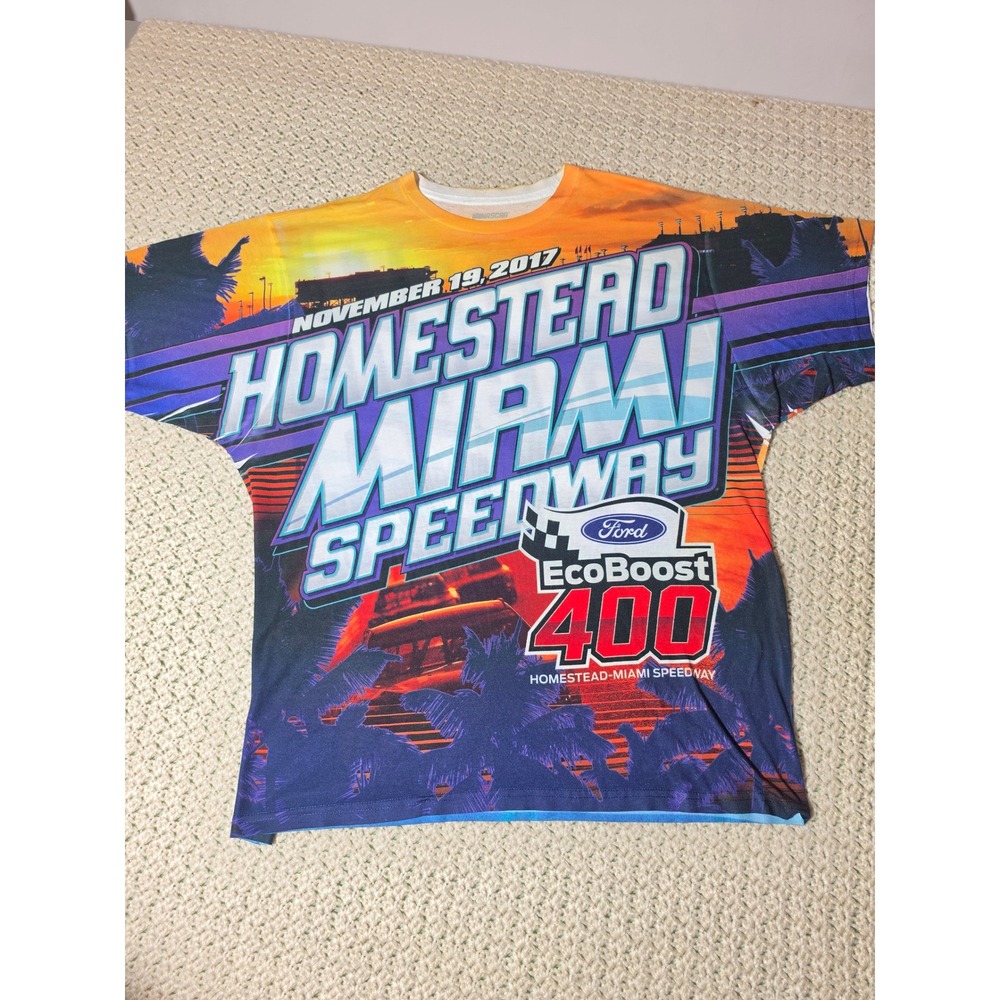 Fanatics NASCAR T-Shirt Mens XL Multi Excellent Ford EcoBoost 400 Miami 2017 AOP